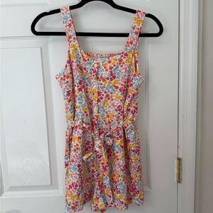 Girls Floral Sleeveless Romper